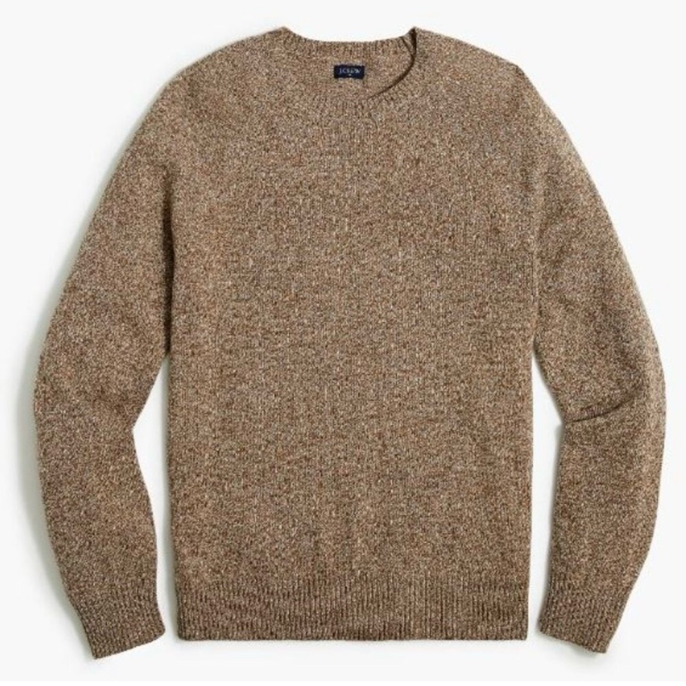 J.Crew Heather Brown Crewneck, Lambswool Blend, Mens Size Large, Sweater
